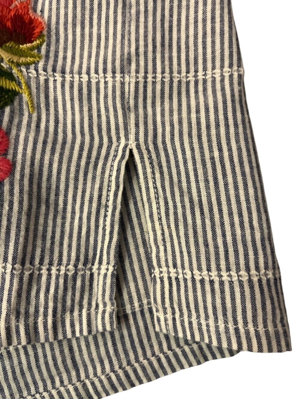Spartina 449 Embroidered Tunic Dress Womens XS Blue Stripe Used 100% Cotton - Picture 13 of 15